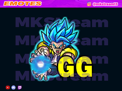 Twitch emotes gogeta blue kamehameha gg animated emotes anime cute design emotes gogeta goku illustration kamehameha sub badge super saiyan blue vegeta