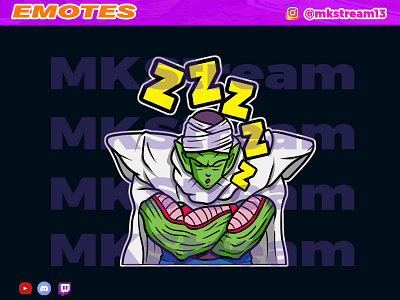 Twitch emotes piccolo sleep animated emotes anime design emotes goku illustration piccolo sleep sub badge vegeta