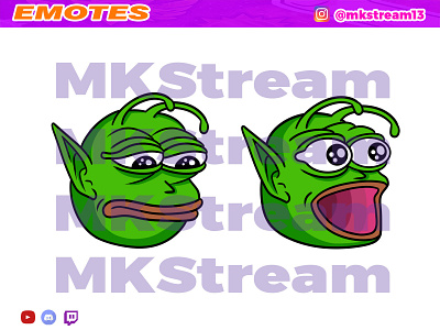 Twitch emotes piccolo pog pack animated emotes anime cute design emotes goku hype illustration luffy pepe piccolo pog sub badge vegeta