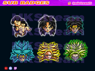 Twitch sub badges broly evolution pack