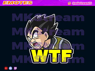 Twitch emotes vegeta wtf shock animated emotes anime cute design emotes goku hype illustration luffy sub badge vegeta wtf