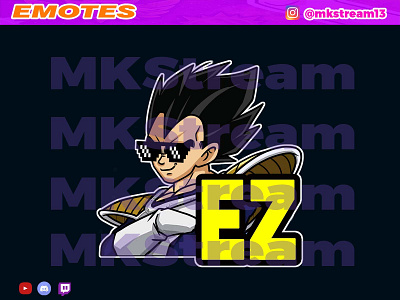 Twitch emotes vegeta cool ez animated emotes anime cool cute design emotes ez gg goku hype illustration luffy sub badge vegeta