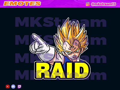 Twitch emotes super majin vegeta raid animated emotes anime cute design emotes goku illustration raid sub badge super saiyan vegeta