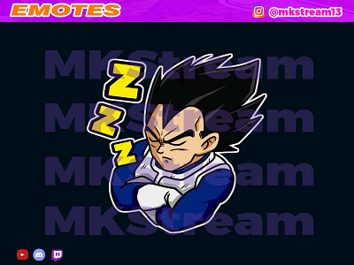 Twitch emotes vegeta sleep animated emotes anime cute design emotes goku hype illustration luffy sleep sub badge vegeta