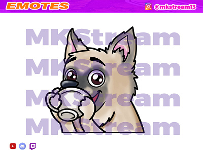 Twitch emotes cute dog sip drink animated emotes anime cute design dog emote emotes hype illustration sip sub badge twitch emotes