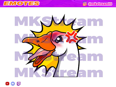 Twitch emotes goose angry animated emotes anime cute design duck emote emotes goose hype illustration rage sub badge swan