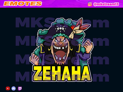 Twitch emotes blackbeard kurohige laugh animated emotes anime blackbeard cute design emotes goku hype illustration kurohige luffy sub badge vegeta