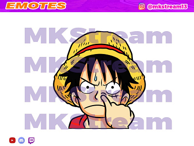 Twitch emotes luffy silly funny face animated emotes anime cute design emotes goku hype illustration luffy silly sub badge vegeta