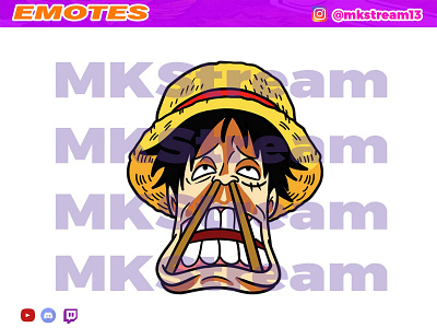 Twitch emotes luffy silly funny face animated emotes anime cute design emotes funny goku hype illustration luffy silly sub badge vegeta