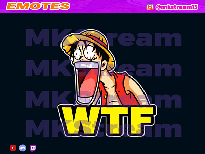 Twitch emotes luffy shock wtf animated emotes anime cute design emotes gg goku hype illustration luffy shock sub badge vegeta wtf