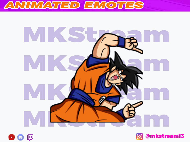 Twitch animated emotes dragon ball goku vegeta fusion animated emotes anime design dragon ball emotes fusion goku illustration luffy sub badge vegeta