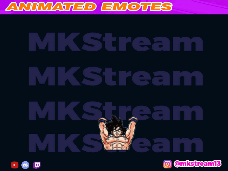 Twitch animated dragon ball son goku spirit bomb animated emotes anime design emotes goku hype illustration spirit bomb sub badge vegeta