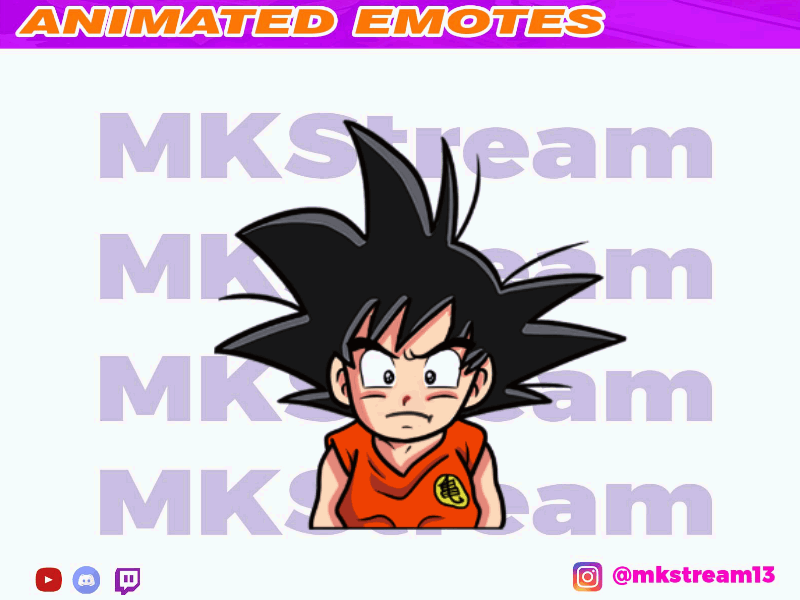 Twitch animated dragon ball kid goku cry animated emotes animation anime cry design emotes goku illustration kid goku sad sub badge twitch vegeta