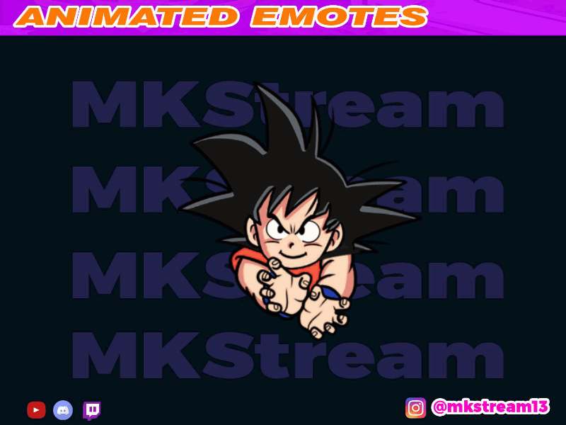 Twitch animated dragon ball kid goku kamehameha animated emotes animation anime design emotes goku illustration kamehameha kid gooku sub badge vegeta