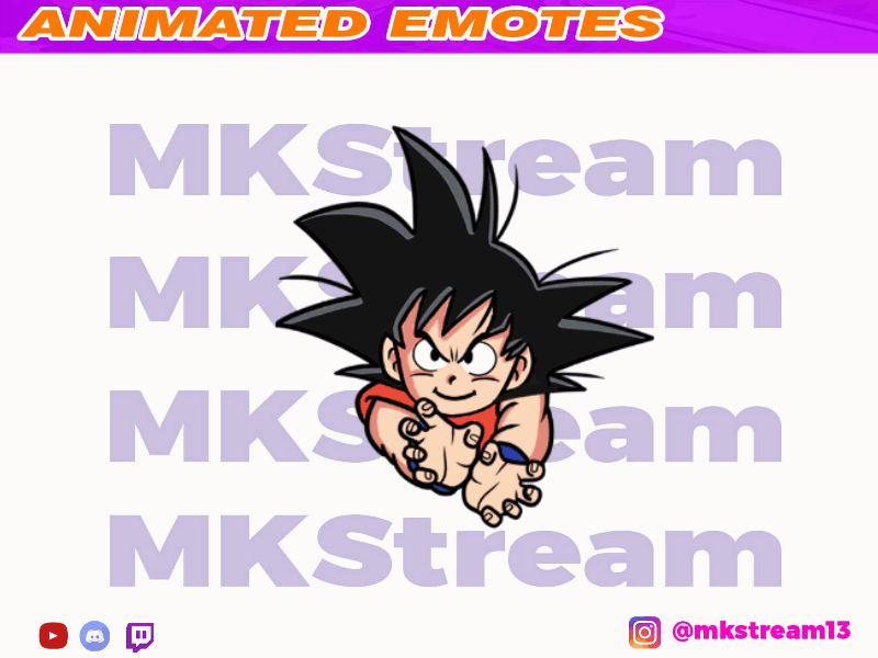 Twitch animated dragon ball kid goku kamehameha gg animated emotes animation anime design emotes gg goku illustration kamehameha sub badge vegeta