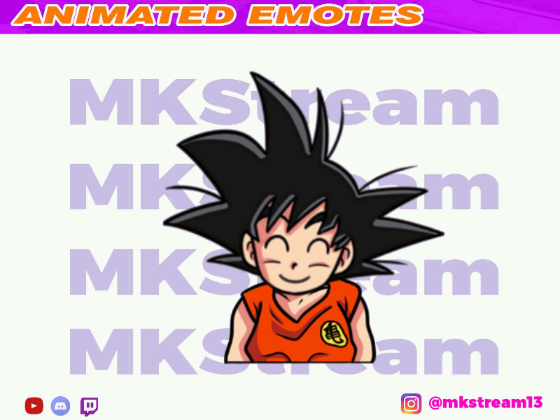 Twitch animated dragon ball kid goku perfect score 10/10 animated emotes animation anime design emotes goku illustration kid goku perfect score sub badge twitch vegeta