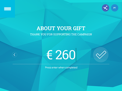 User Interface 2014 blue donation free gift interface ios modern trendy ui user ux