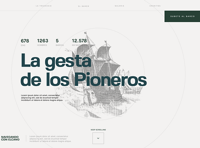 Explorations Elcano 360 blue clean flat madrid modern responsive rtves trend ui ux