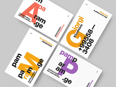 Pamparam — Business Cards brand business card dynamic helvetica typography