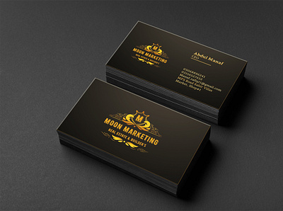 Moon Marketing Luxury Business Card Design. brand identity branding graphic design logo logo design luxury business card luxury logo