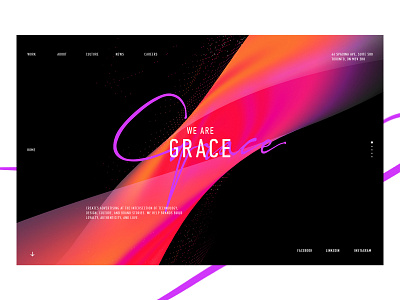 Grace abstract advertising agency agency clean concept gradient grid layout lettering minimal particles typography web site webdesign