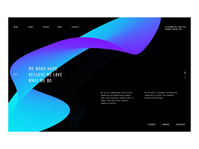 Advertising Agency Website advertising agency agency blue clean concept desctop design gradient grid layout minimal neon particles typography website concept