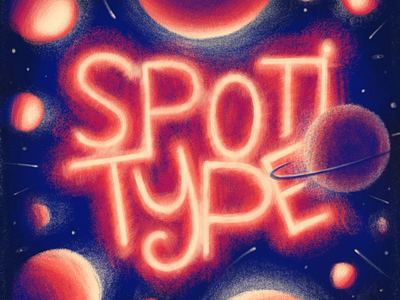 Spotitype cover illustration lettering music planet typography universe