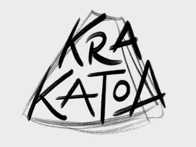 Krakatoa volcano lettering