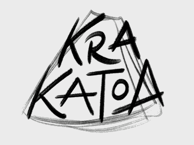 Krakatoa volcano lettering custom letters illustration lava lettering letters typography volcano