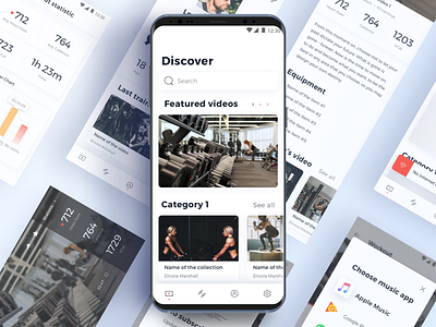 PlatonFit - Workout app app design healthy ios minimalism sport ui ux video workout