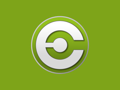 Monogram green lettering logo. circular monogram round typography