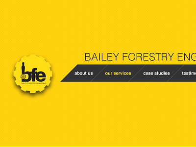 Bailey Forestry Engineering diagonal engineering logo navigation web design website yellow