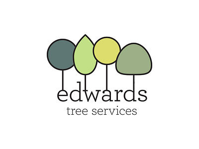 Edwards Tree Sevices branding logo nature trees typography