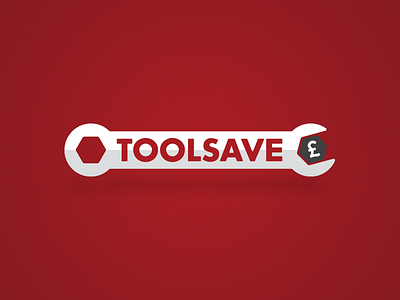 Toolsave bold brand branding e commerce flat logo red save spanner tools typography