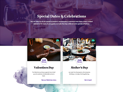 Event Cards bar cards dates entertainment events occasion purple restaurant spanish special watercolour wine