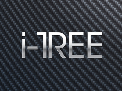 I-Tree logo carbon fibre logo metallic tree typography vector