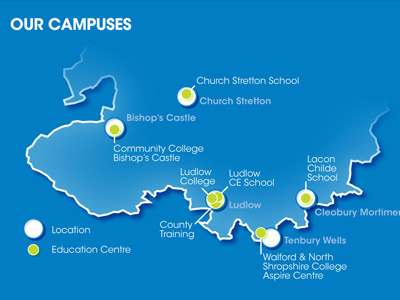 Asset Map college education map print prospectus shropshire