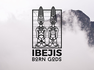 Ibejis | Born Gods brand first first shot illustration invite line logo logo design shot vector vintage