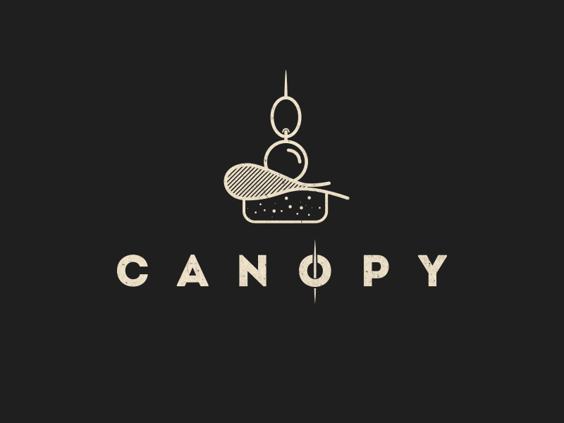 Canopy line design logo design line retro kitchen canopy food branding vintage logo
