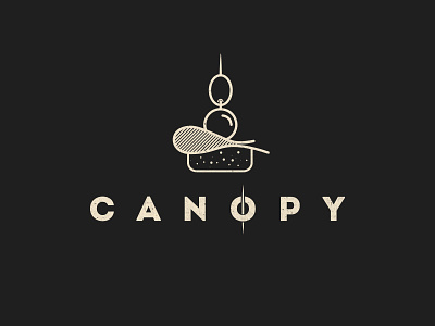 Canopy branding canopy food kitchen line line design logo logo design retro vintage