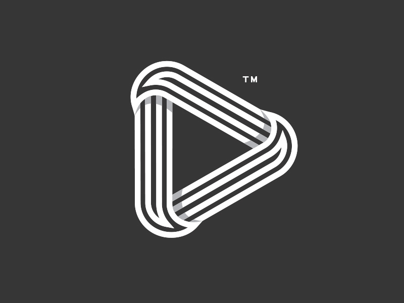 Work in progress | A6 logo mark marks video marketing negative line play media minimalist minimal logo