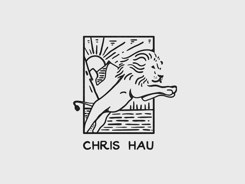 Chris Hau negative space negative minimal line design wilderness wild tries outdoors nature handmade vintage lion