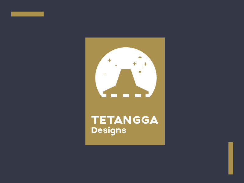 Tetangga Designs hut logo minimal design night gold hut stars sky flat minimalist minimal design logo