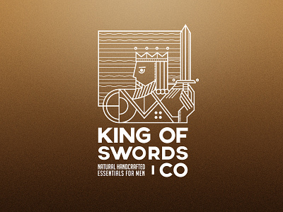King Of Swords card card logo gold king king card king logo line line design playing card sword