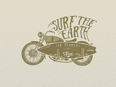 Surf The Earth handmade hipster motorbike motorcycle retro retro design surf surfing tshirt tshirt design vintage vintage design