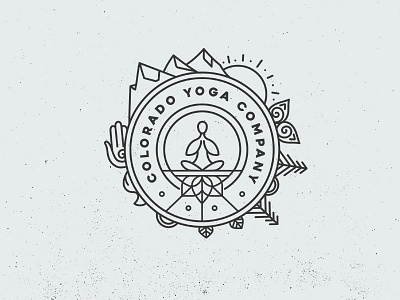 Colorado Yoga Co colorado line logo lotus mountain mountain logo nature sun sunrise trees wanderlust yoga yoga logo