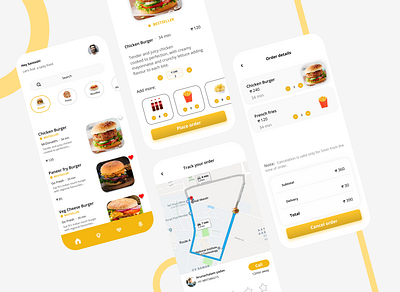 Food delivery app: feedU. app burger coke design food food delivery pizza swiggy ui webdesign zomato
