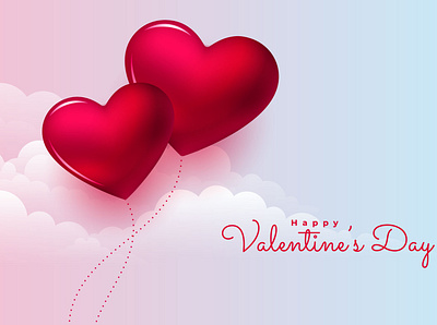 romatic-hearts-flying-sky-background valentines day