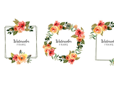 hand-painted-watercolor-floral-frame-collection collection