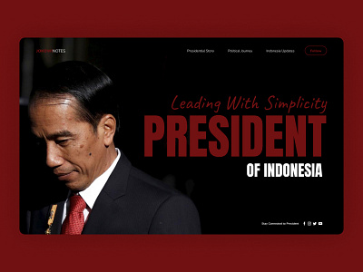 Jokowi Notes - Presidential Blog Website Clean and Modern jokowi personal website presidential website ui web design